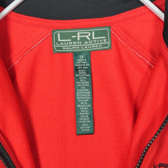 LRL Lauren Ralph Lauren Jacket Women's Size 1X Red Black Full Zip Running Active - Picture 7 of 10